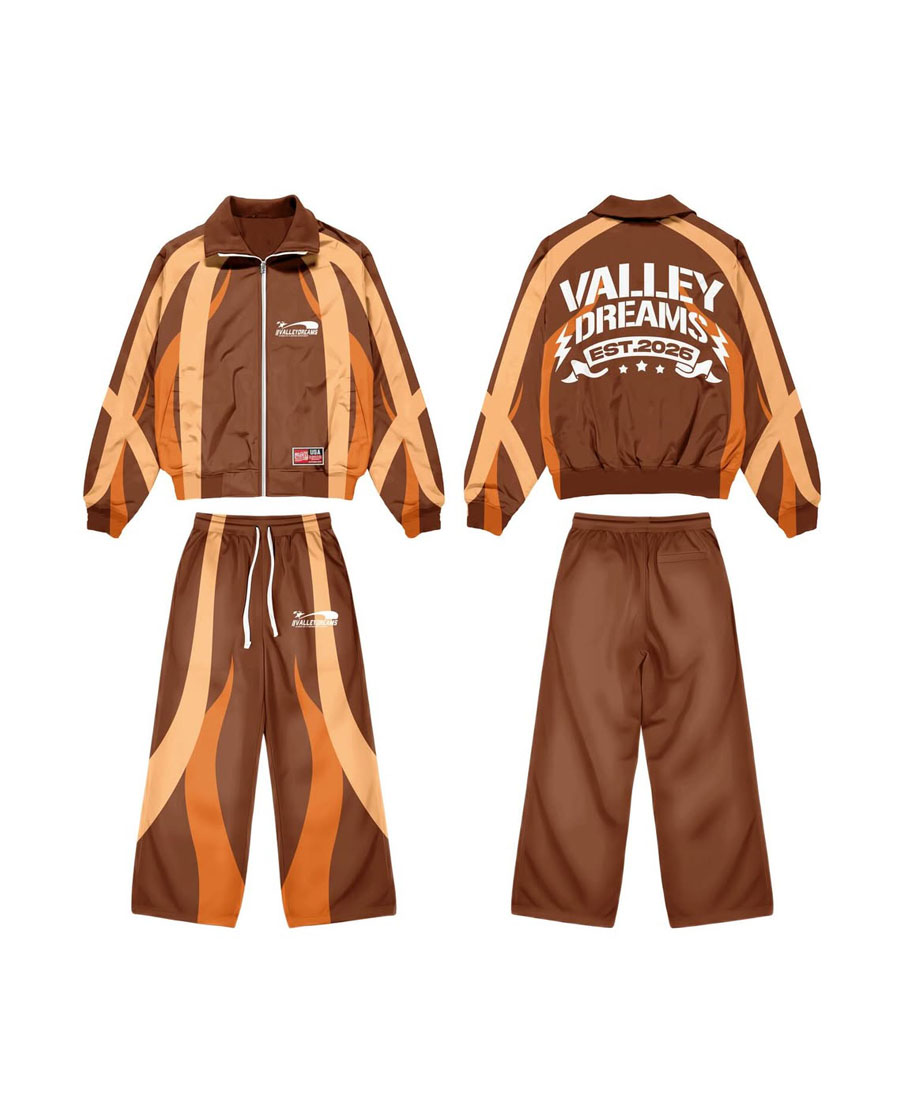 Custom Valley Dreams Logo Style Windbreaker Tracksuit Set