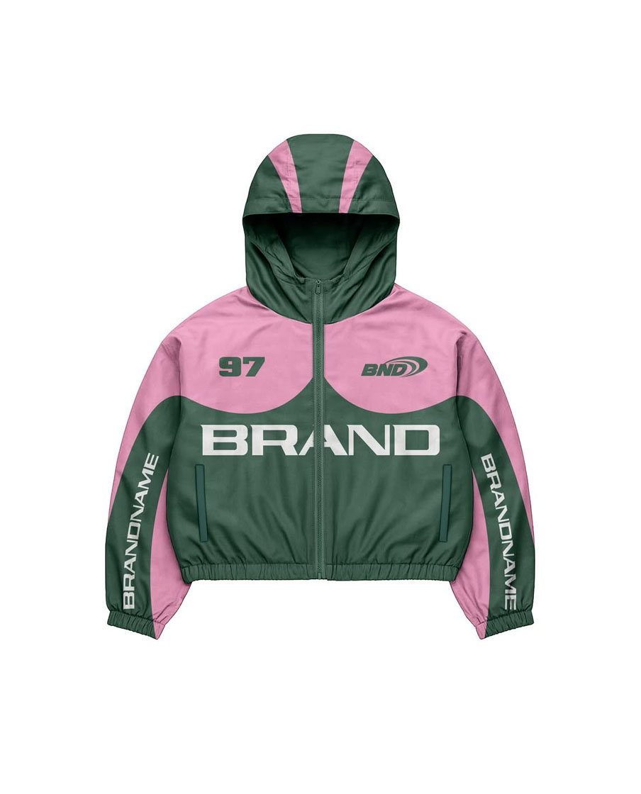 Colorblock Athletic Hoodie & Shorts Windbreaker Set