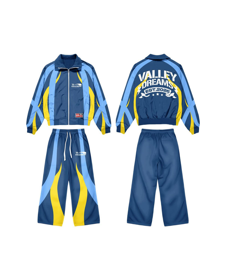 Custom Valley Dreams Logo Style Windbreaker Tracksuit Set