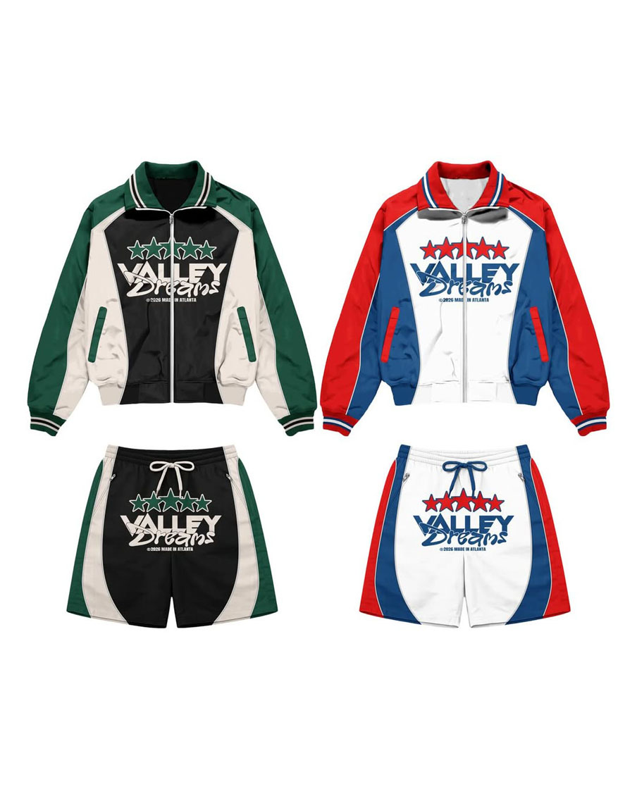 Custom Valley Dreams Logo Style Windbreaker Shorts Suit