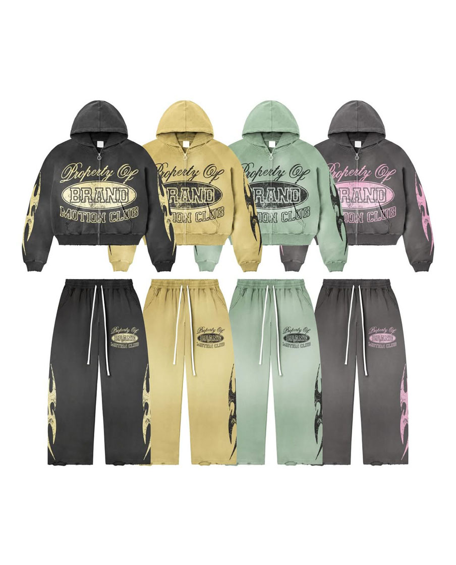 Custom Graphic Style Hoodie & Sweatpants Sweatsuit