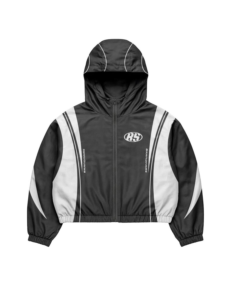 Sporty Color block Windbreaker Tracksuit Set