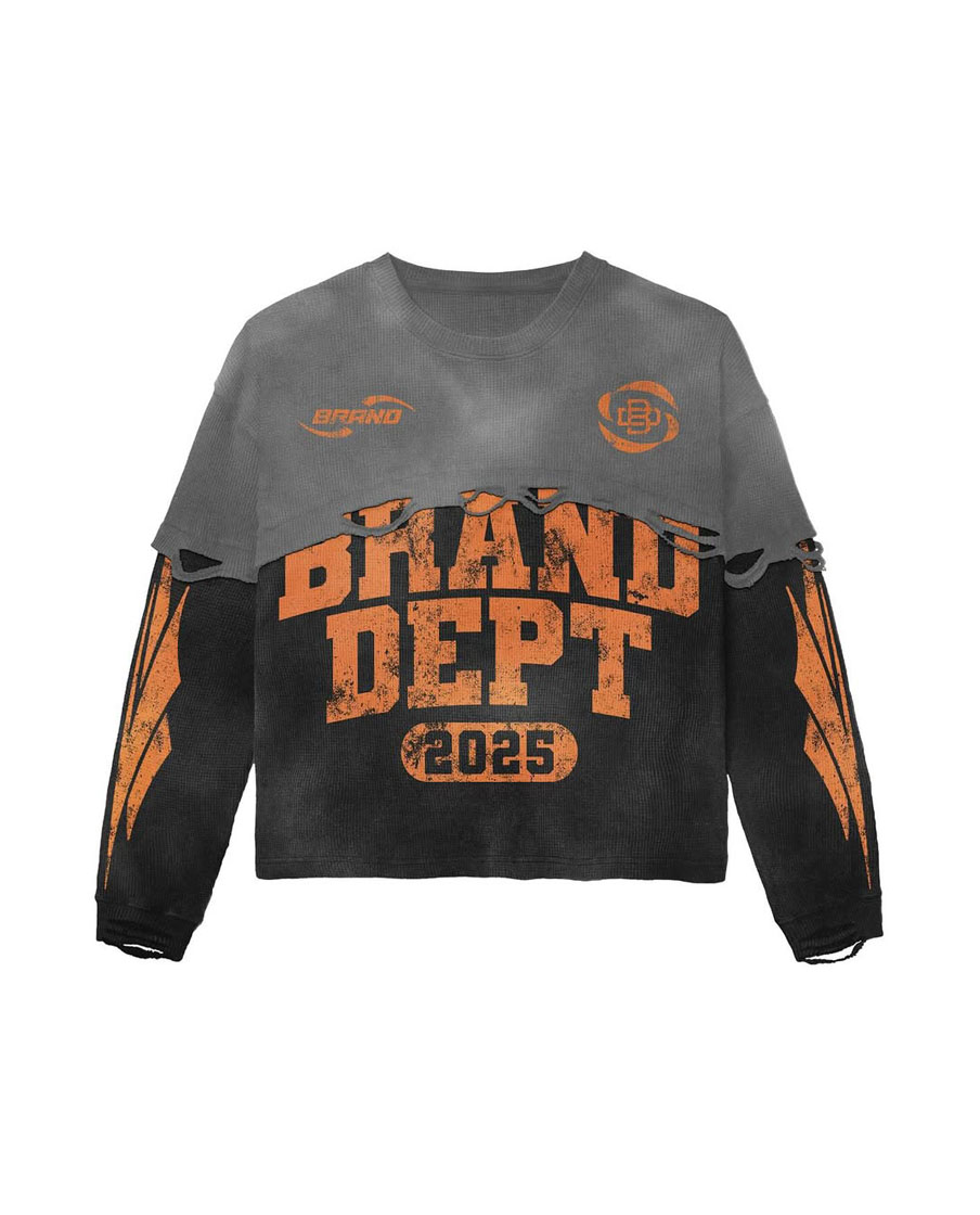 Custom Screen Print Style Dubble Sleeve Sweat Shirts 