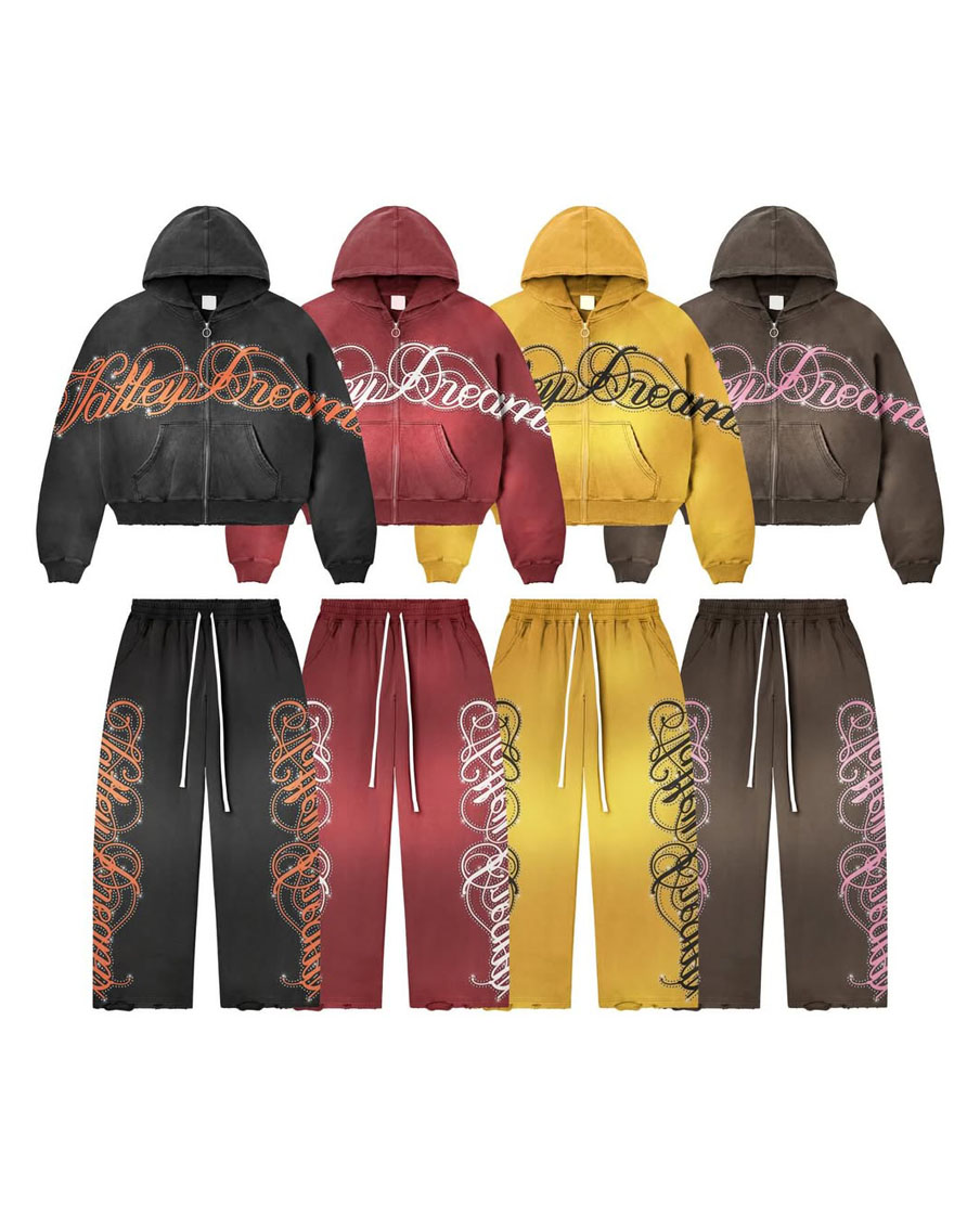 Custom Logo Dream Script Hoodie & Sweatpants Tracksuit Set
