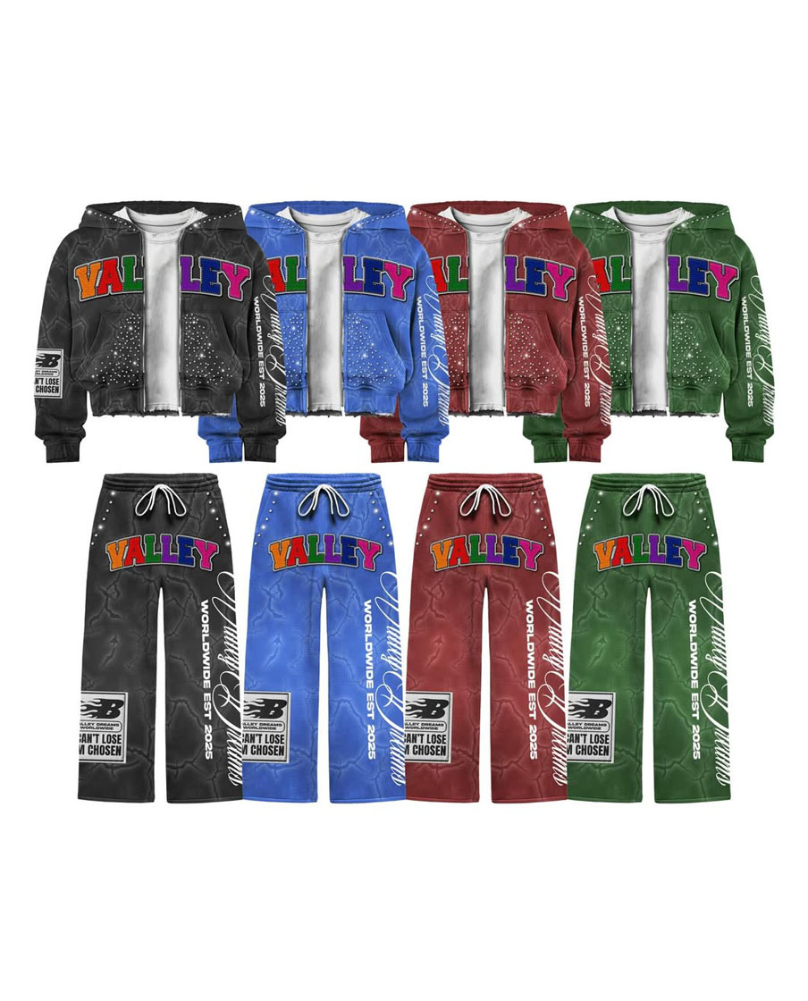 LINKWORLD Graphic Style Dubble Hoodie And Trousers Tracksuit 