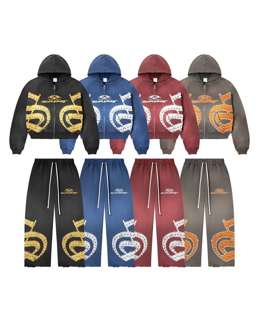 Custom Link World Street wear Graphic Tracksuit Set