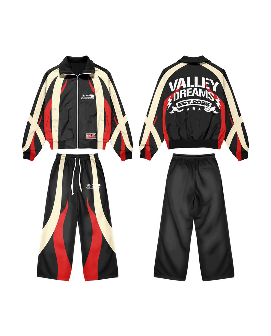 Custom Valley Dreams Logo Style Windbreaker Tracksuit Set