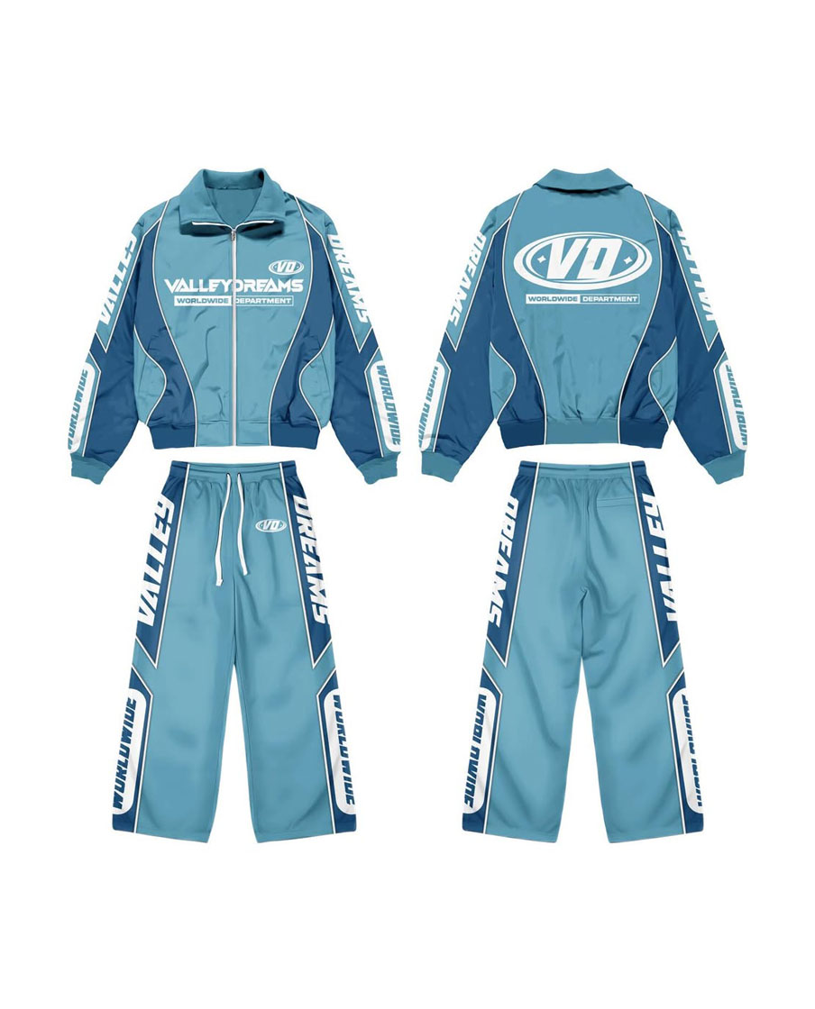 Custom Sublimation Valley Dreams Logo Design Windbreaker Tracksuit 