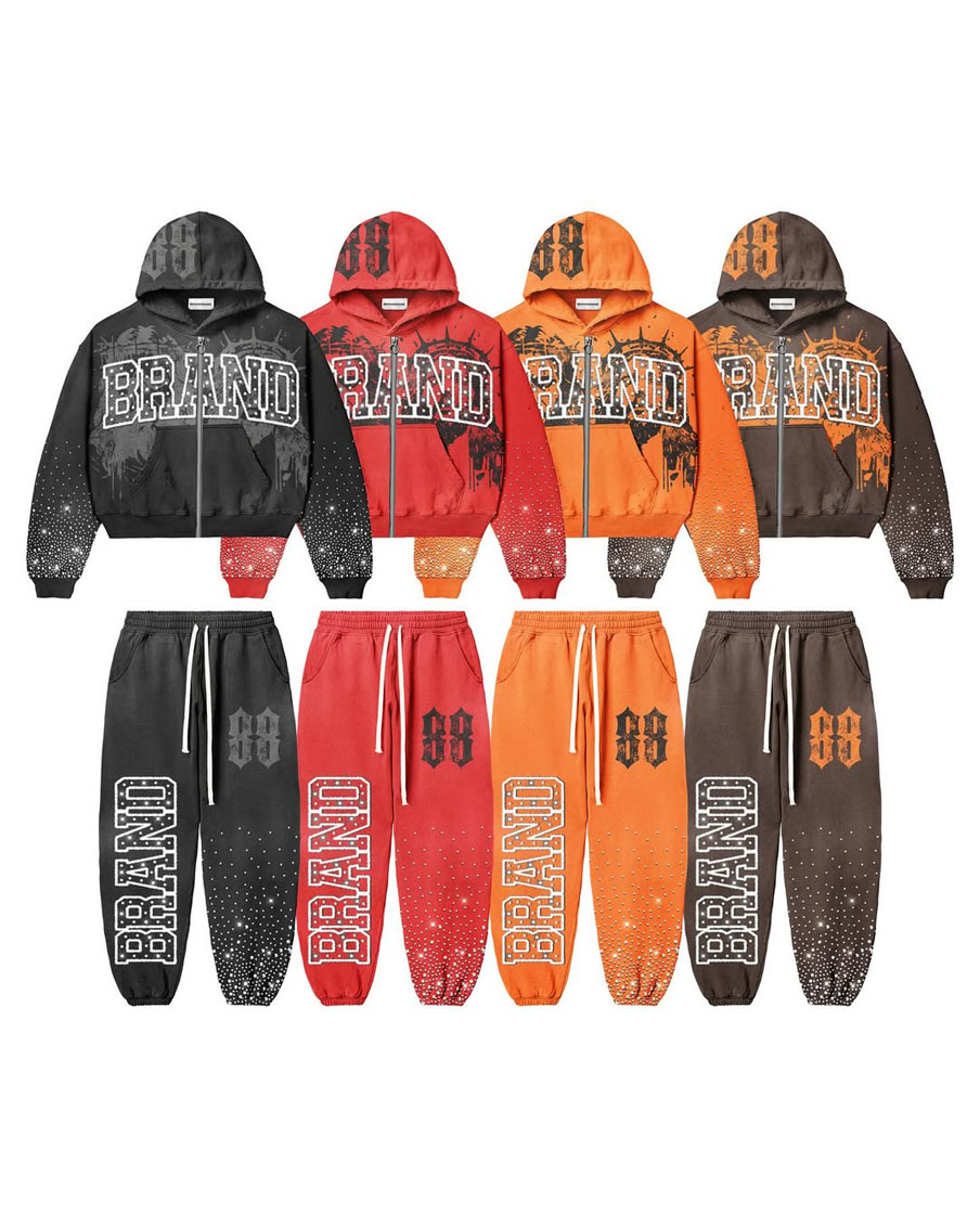 Customer Stylish Logo Street Wear Tracksuit Set