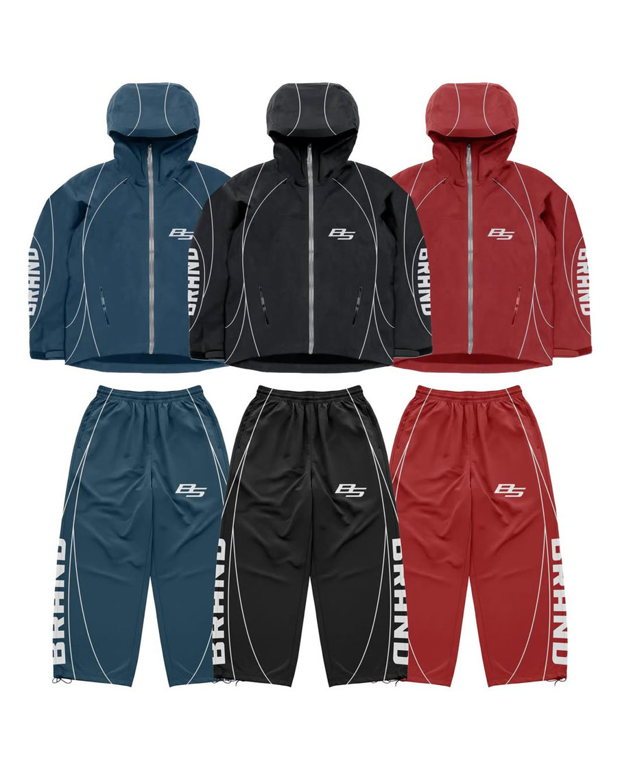 High-End Street wear Track Jacket with Matching Elastic Joggers Windbreaker Suit