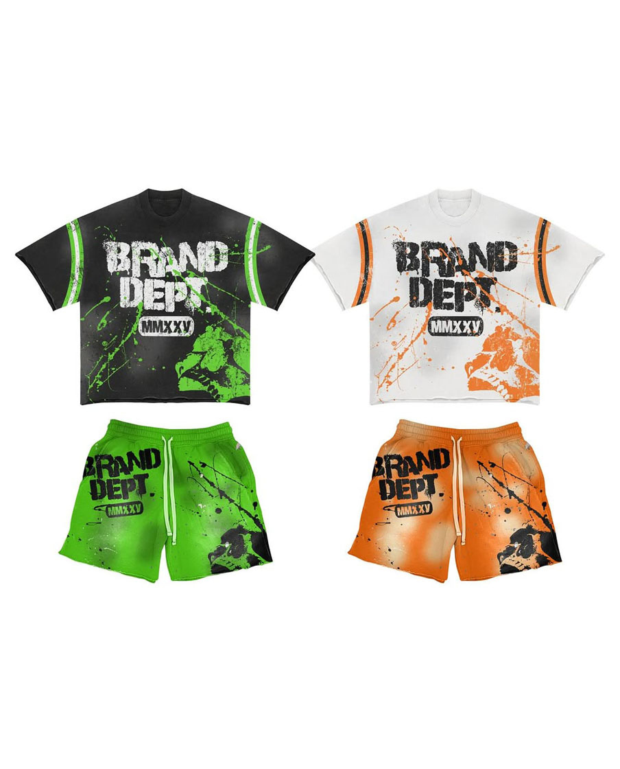 Custom Urban Style Graffiti Shorts & Tees Set