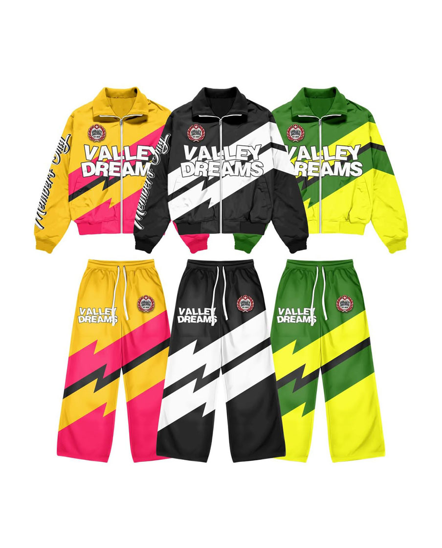 Custom Logo Valley Dreams Design Windbreaker Tracksuit