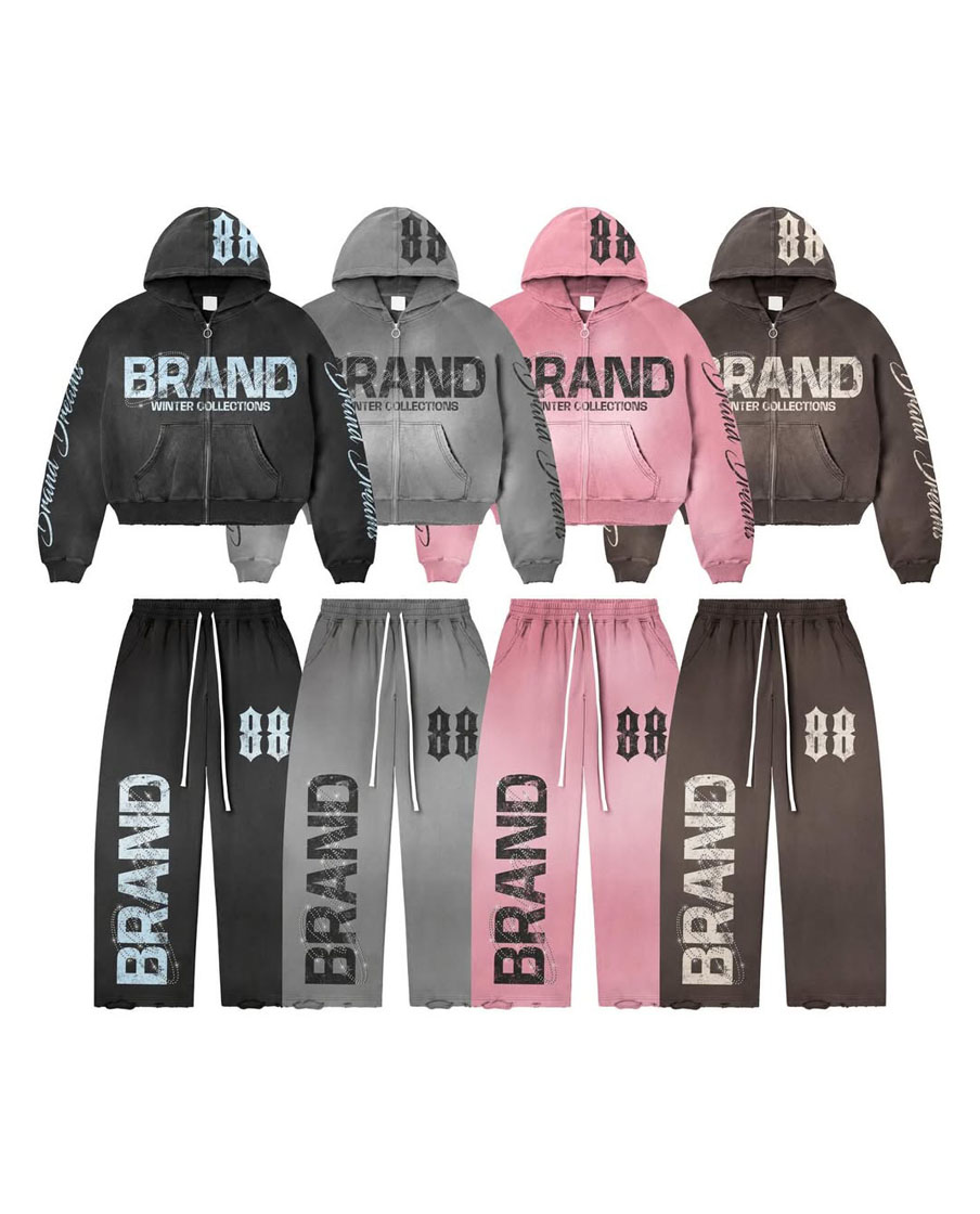 Premium Quality Embroidery Logo Zipper Tracksuit 