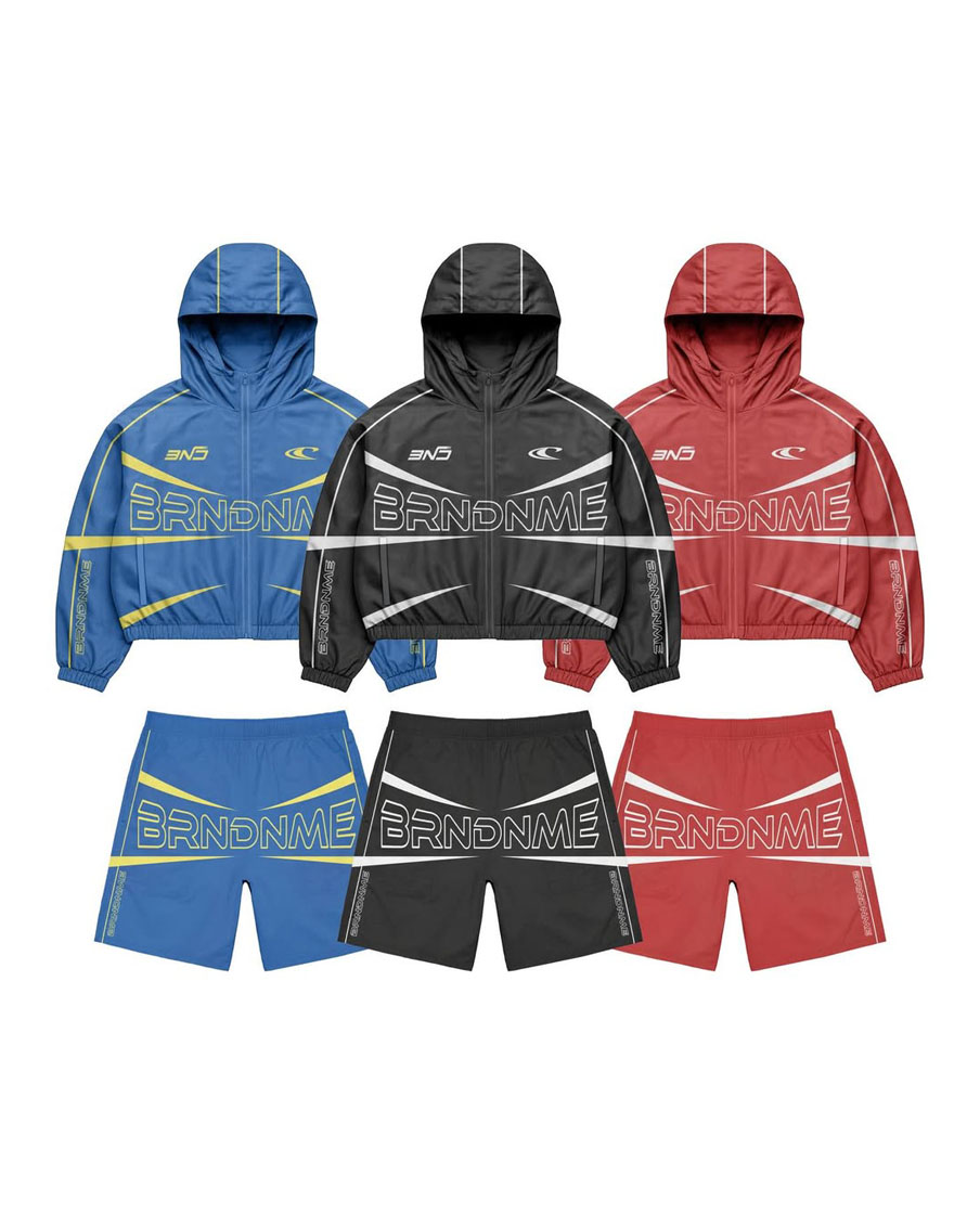 Custom Manufacturer Streetwear Windbreaker Shorts Set