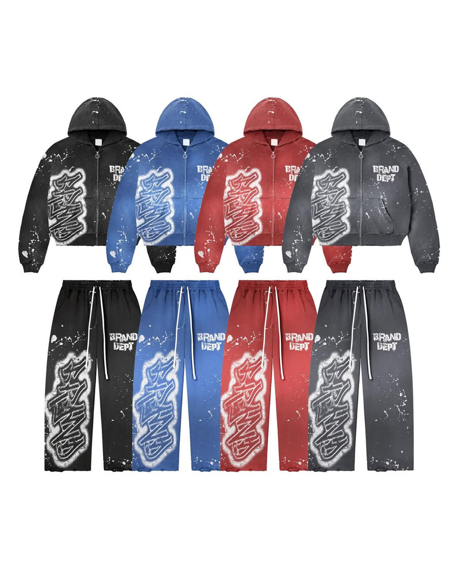 Custom Embroidery Patch Logo Style Tracksuit Set