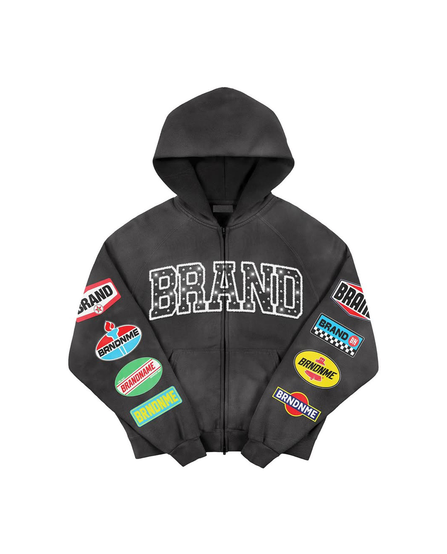 Custom Embroidery Print Logo Style Zip-UP Hoodie 