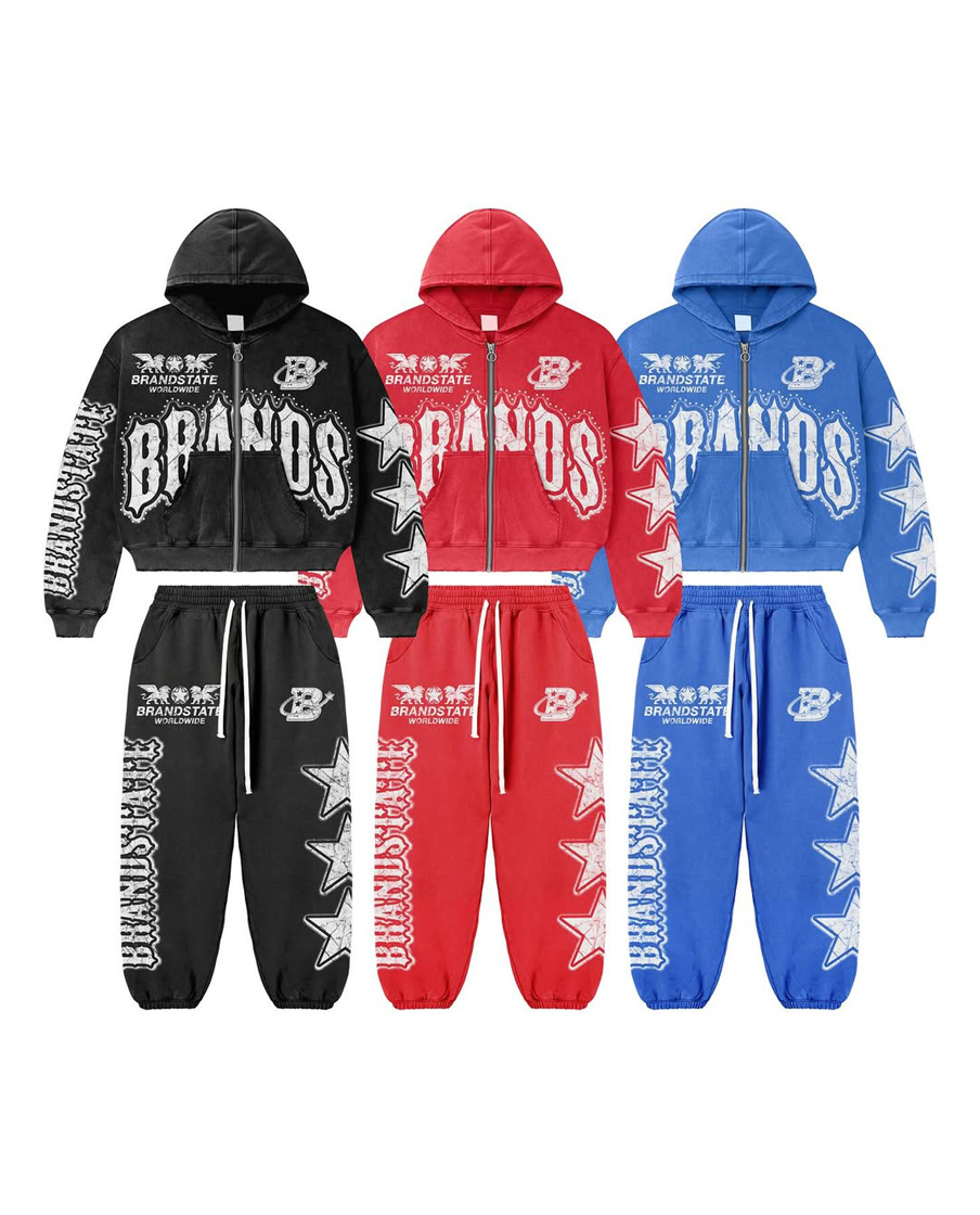 Custom Street Wear Style Tracksuit Set