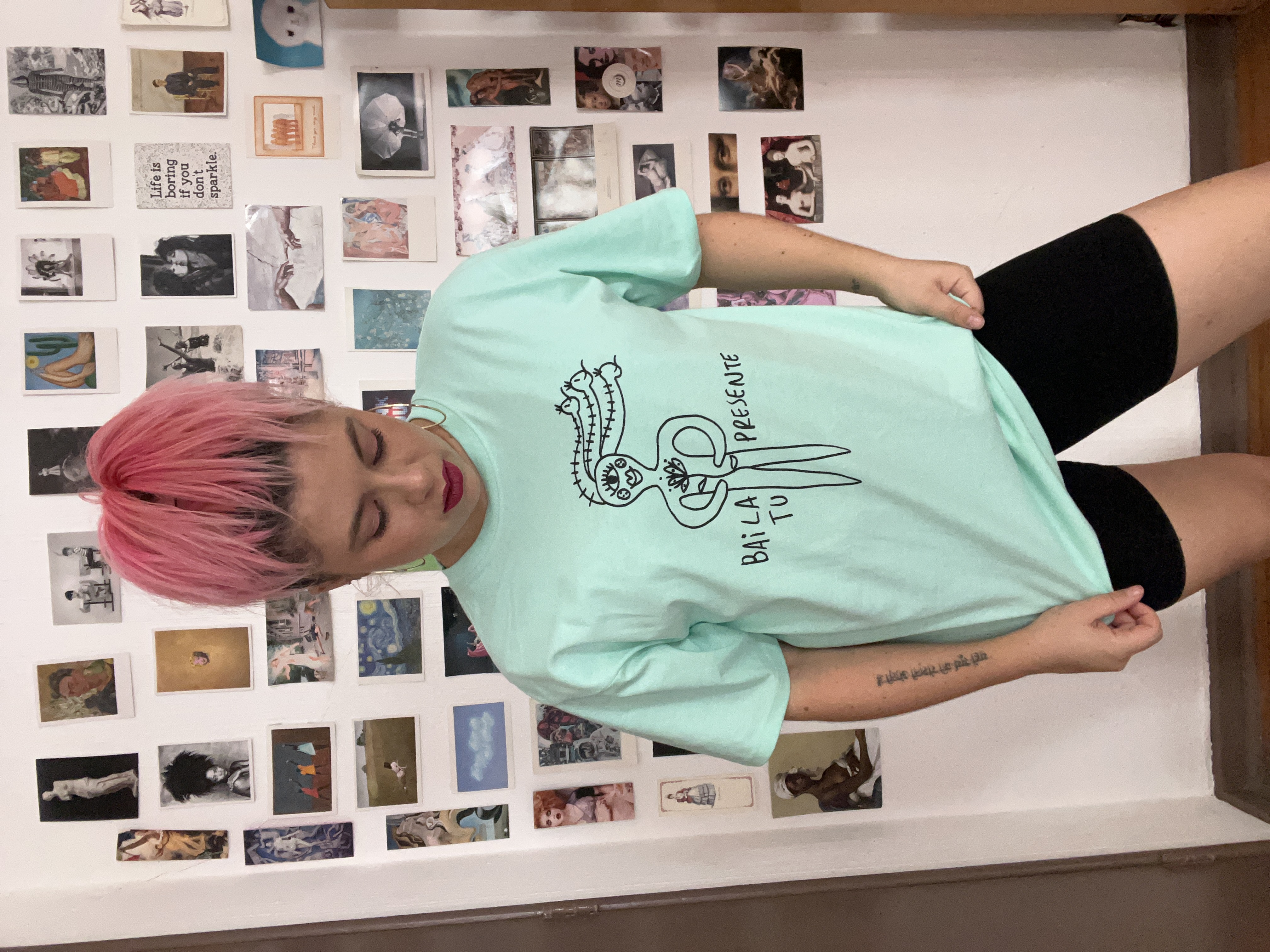 Polera, Baila tu presente, color menta, talla L