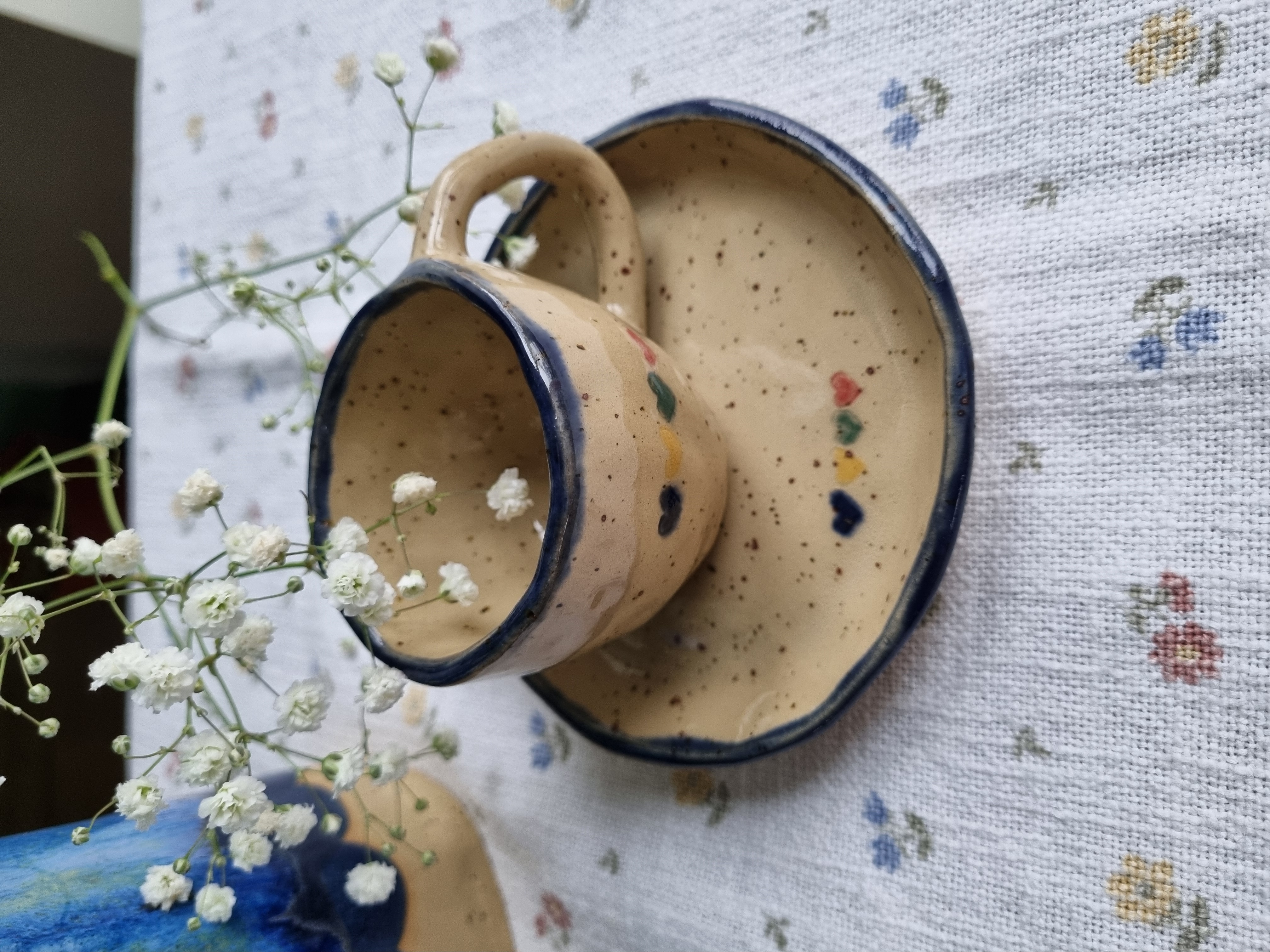 Espresso puodelis su lėkštele Lietuva-Ukraina