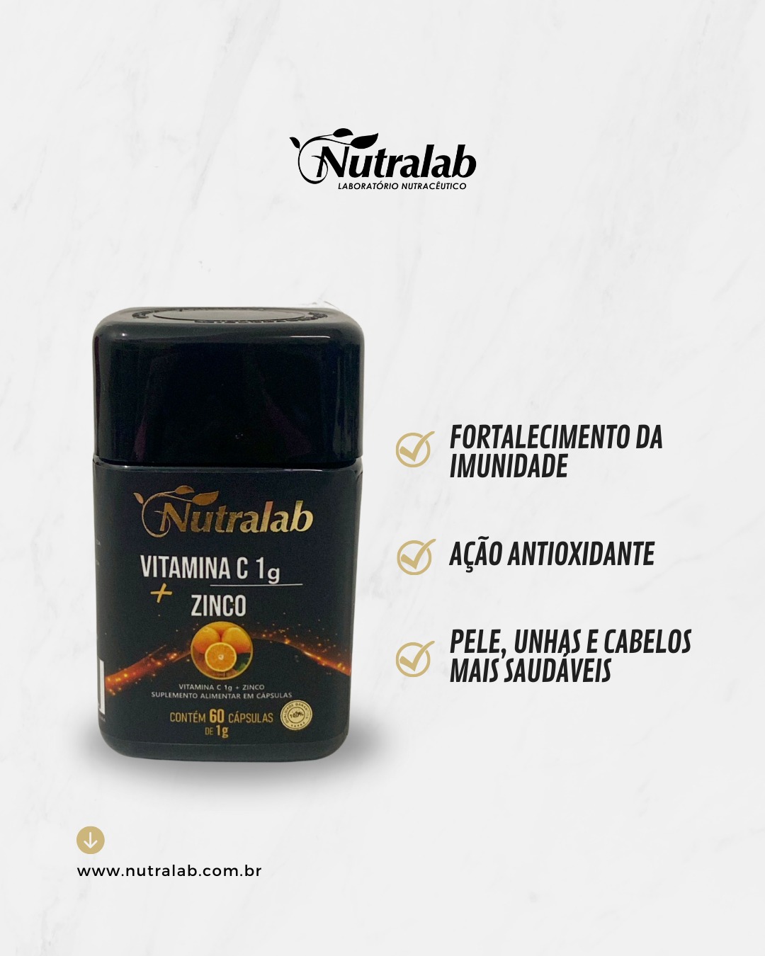 Vitamina C1g + Zinco c/60 capsulas 