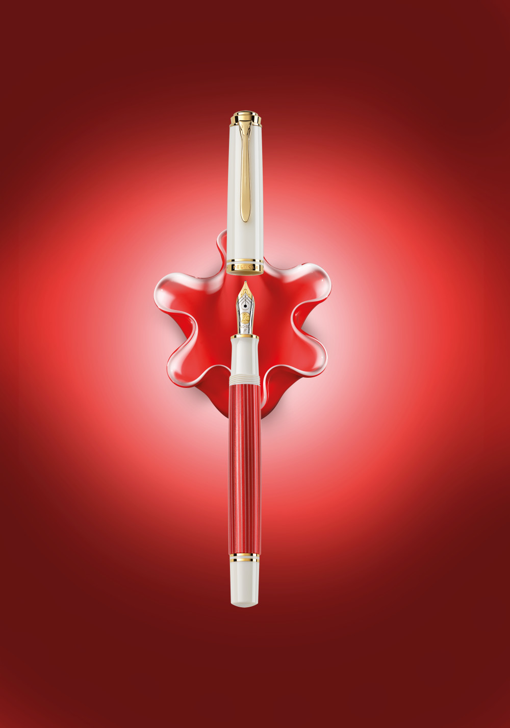 Pelikan Fountain pen Souverän® 600 Red-White in special gift box