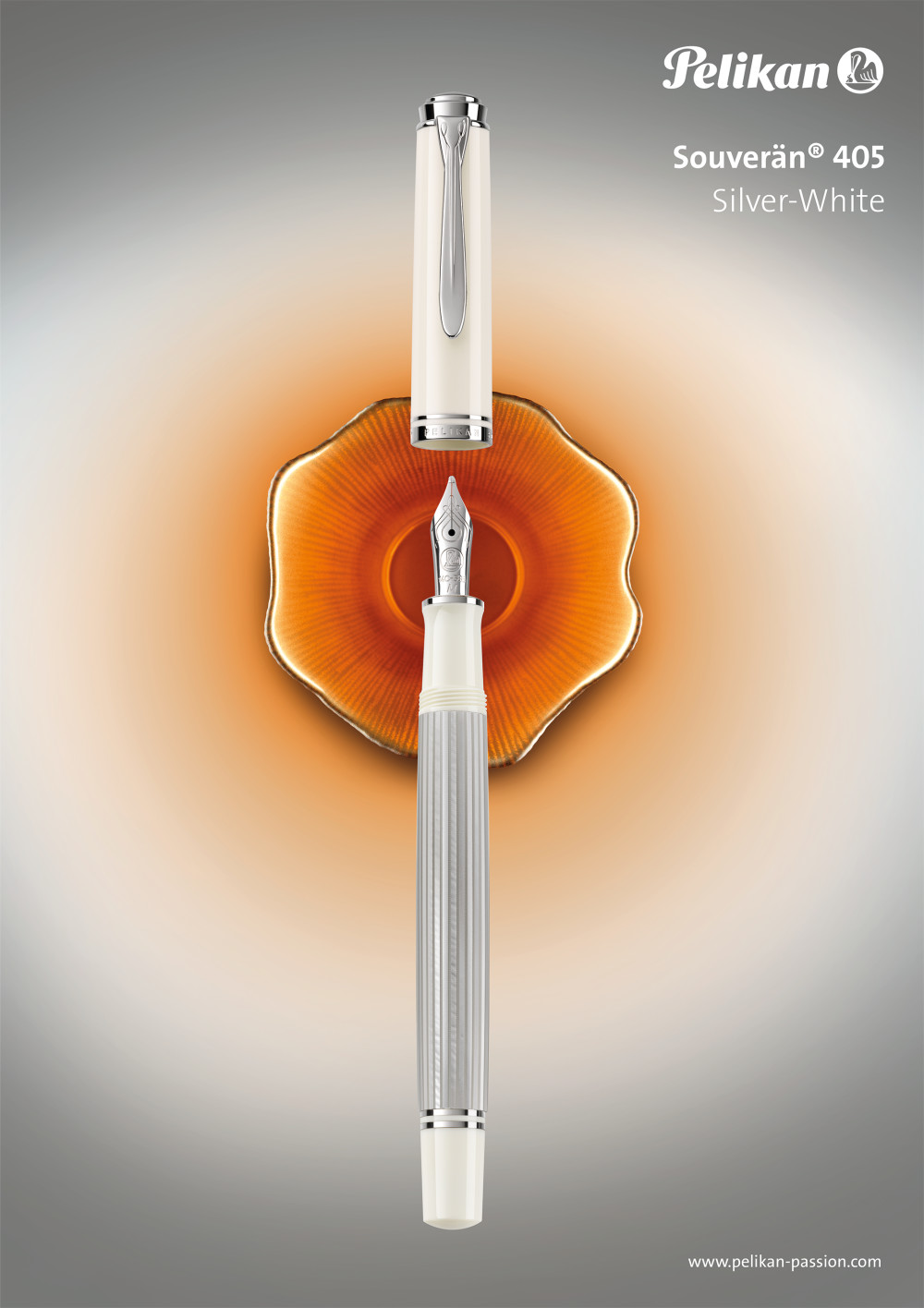 Pelikan Fountain pen Souveran M405 Silver-White