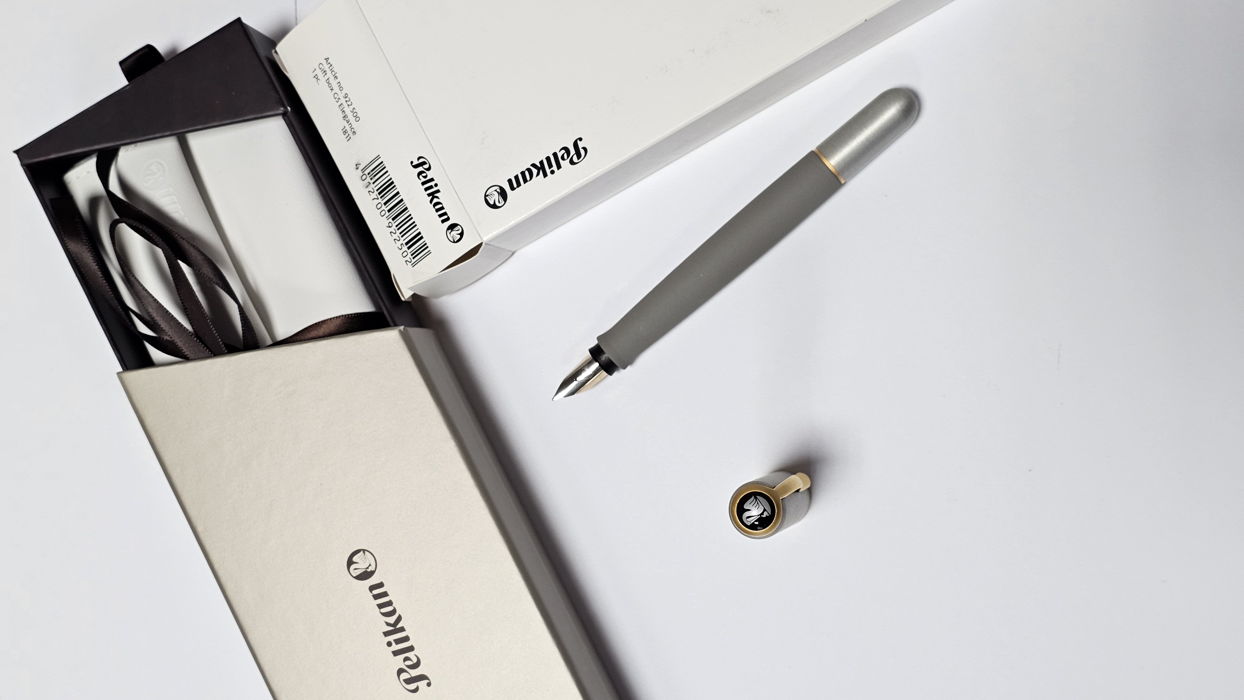 Pelikan Fountain Pen Granite Silver P363 Gold 14K Nib F
