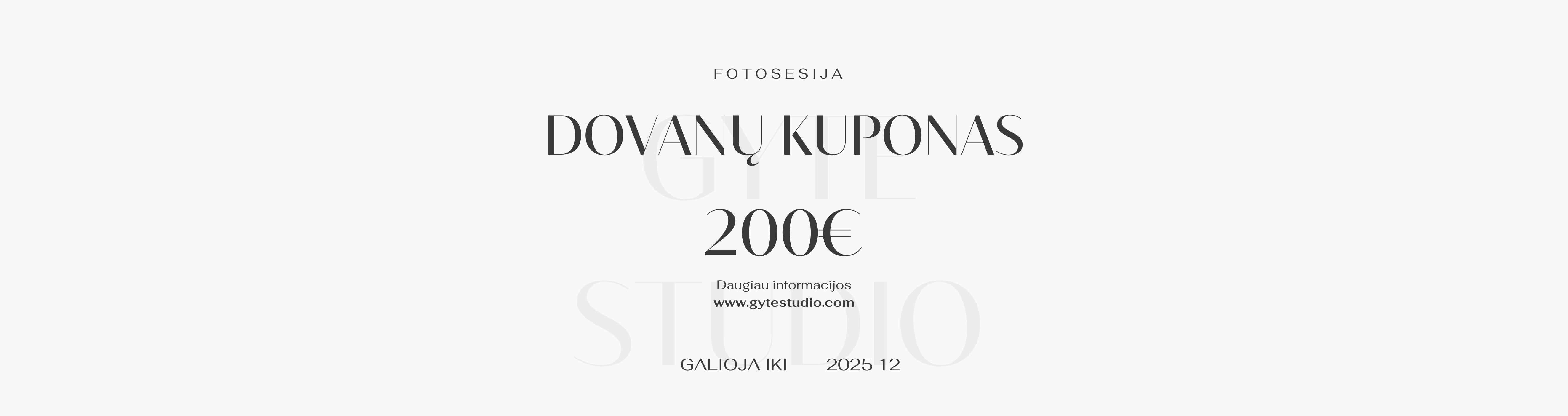Gytestudio dovanų kuponas