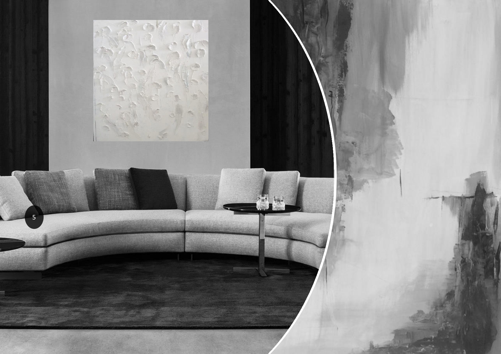 Abstract Art White rose 