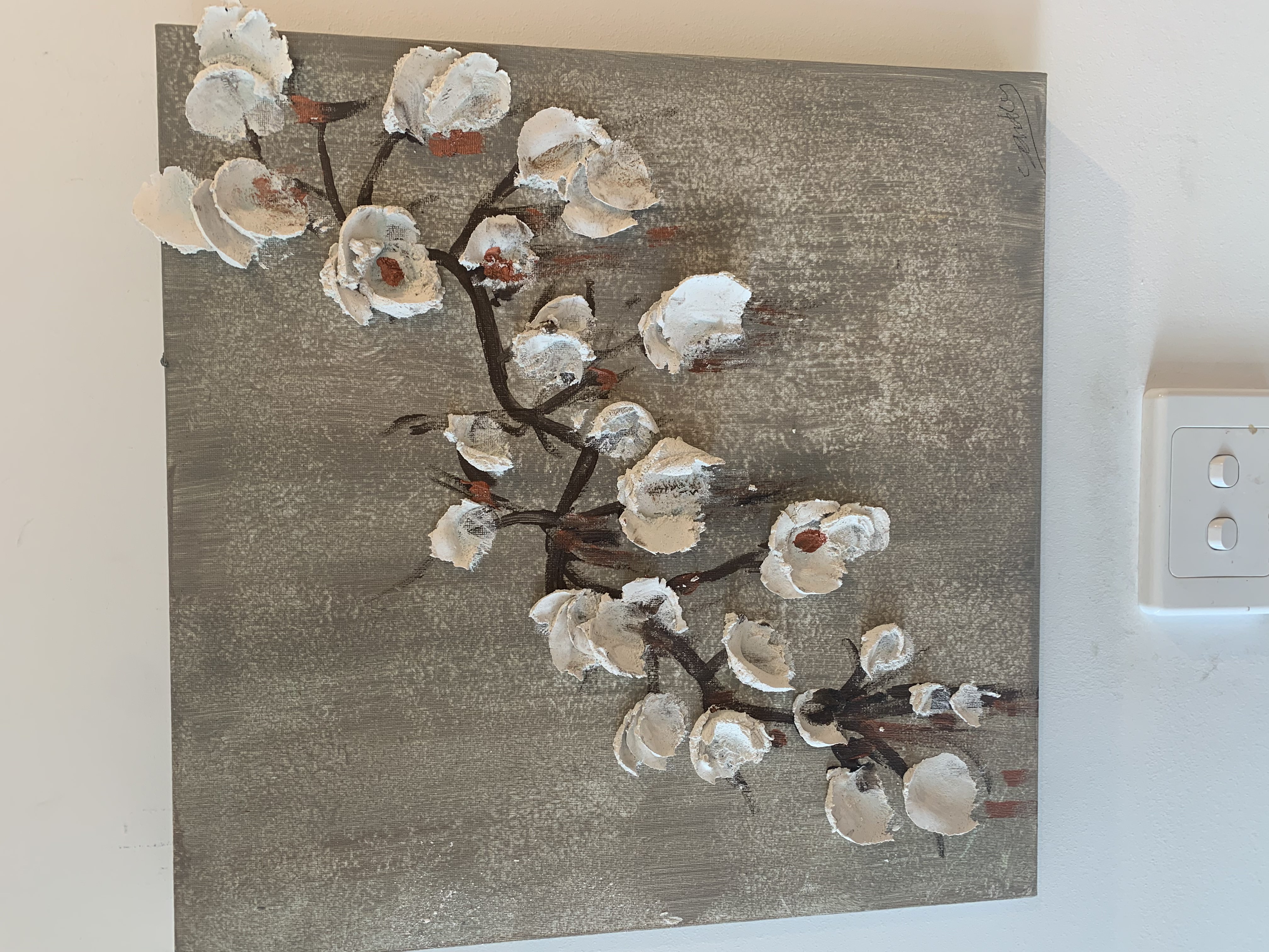 Abstract Art Floral collection brown pastel base 