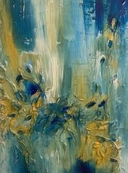 Abstract Art  Blue dancing leaves 