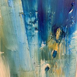 Abstract Art  Blue dancing leaves 