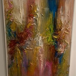 Abstract Art  Pink dancing leaves 