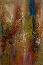 Abstract Art  Pink dancing leaves 
