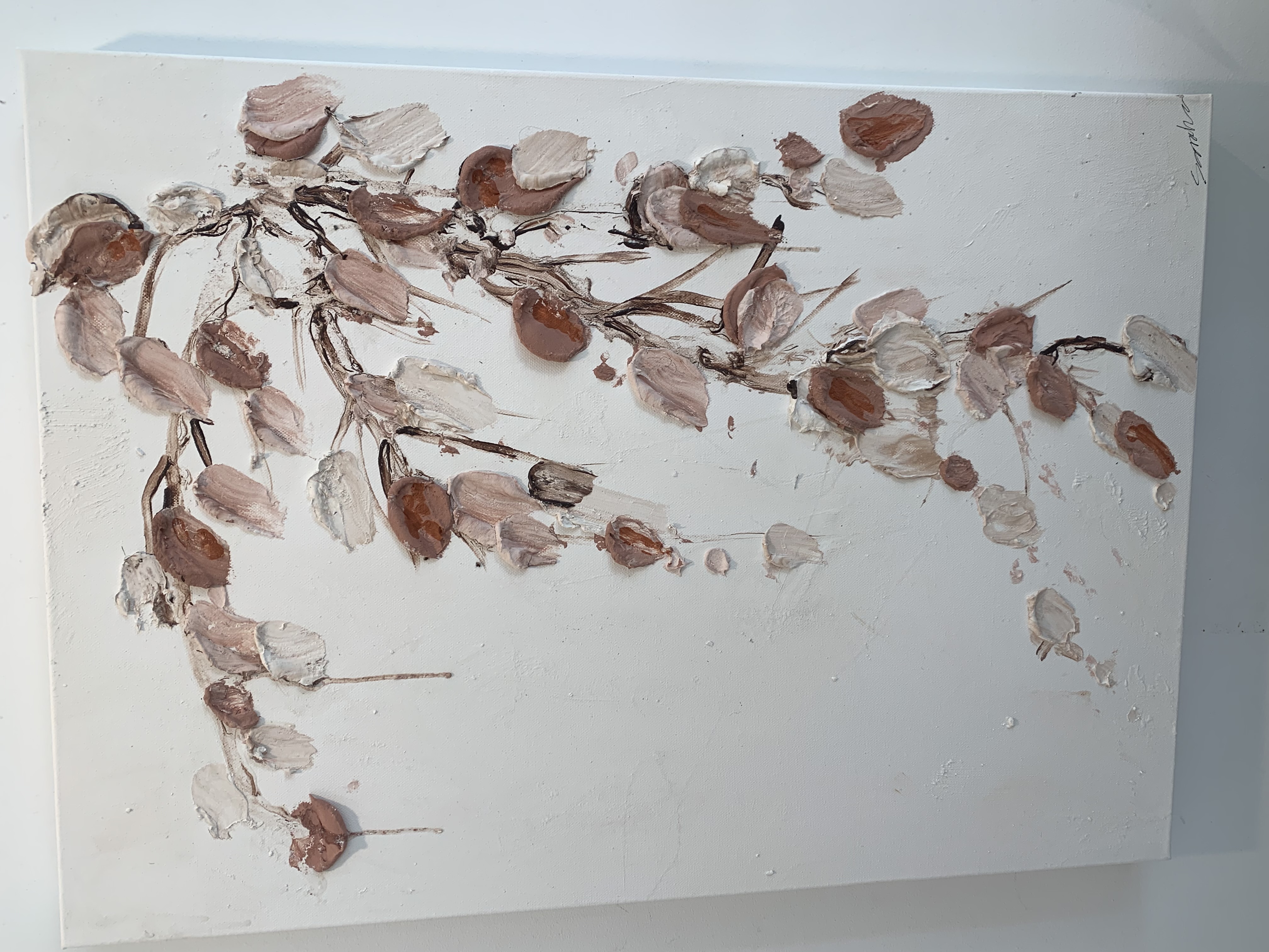 ABTRACT ART – AUTOMN LEAVES WHITE 