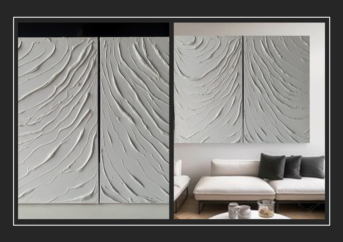 ABSTRACT ART WHITE WAVES 
