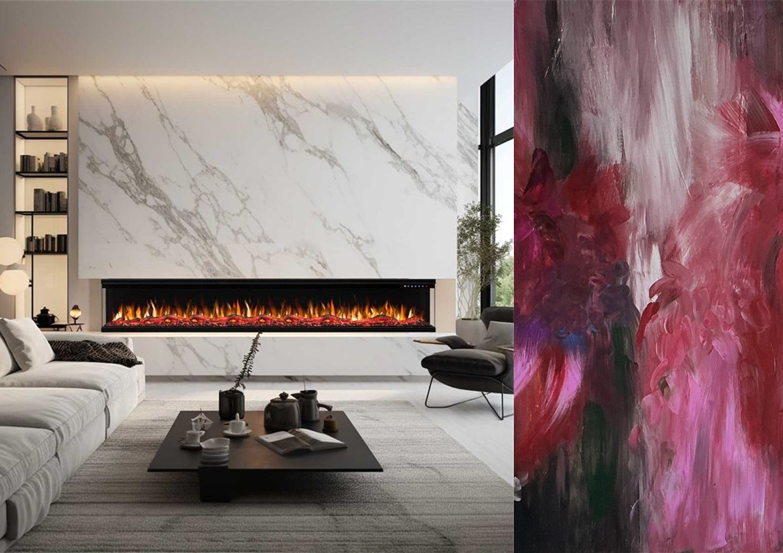 ABSTRACT ART PASSION ROSES 