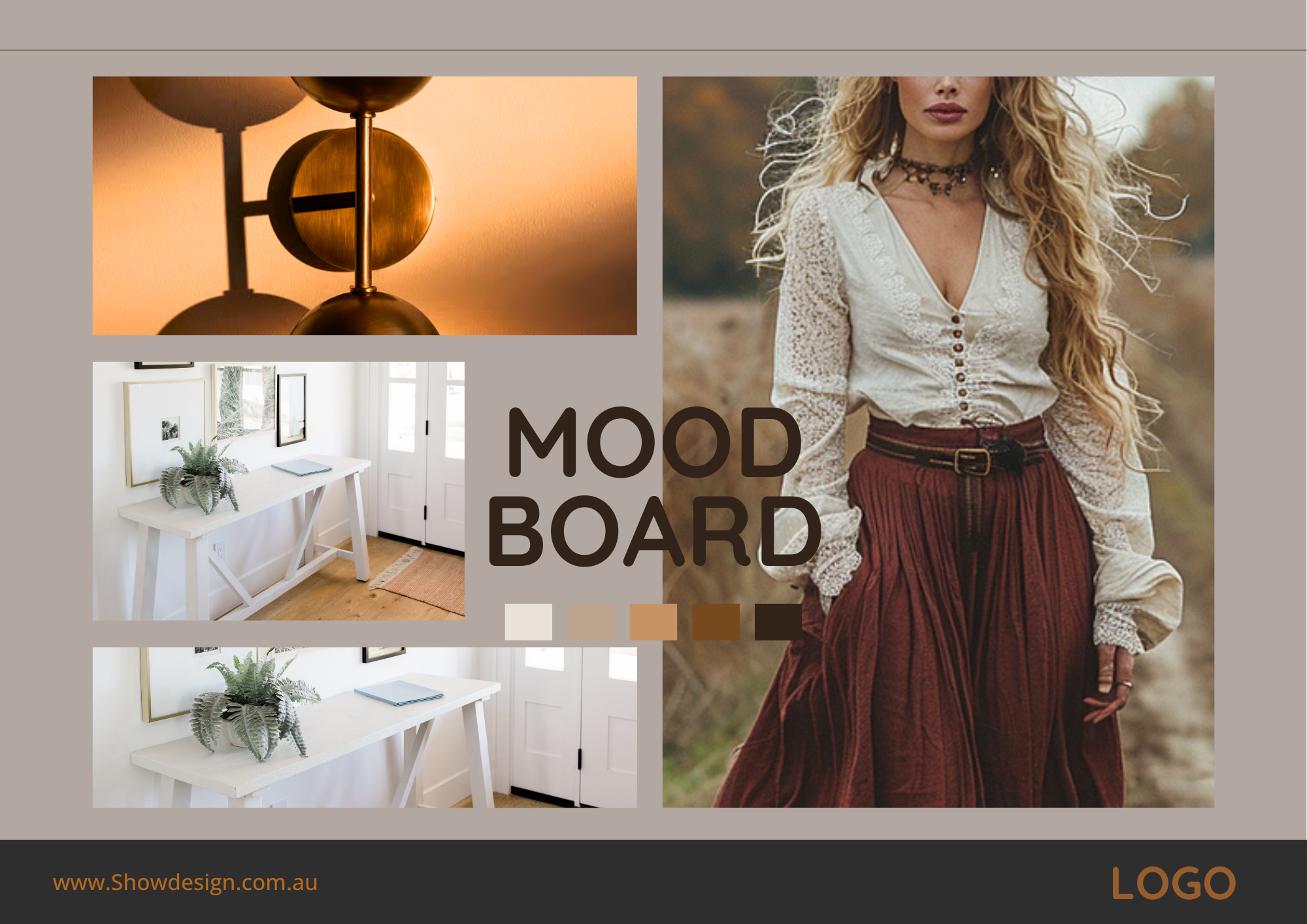 Modern Boho Mood Board of 7 pages 