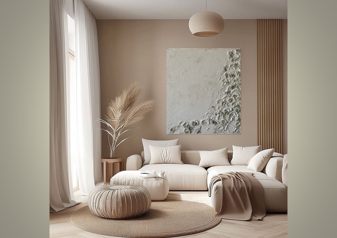 ABSTRACT ART WHITE CUSMOS