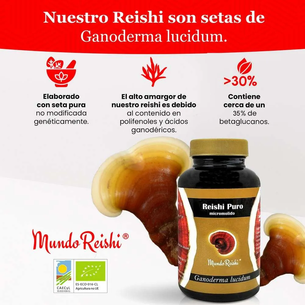 Reishi puro micromolido ecológico. 50g de polvo