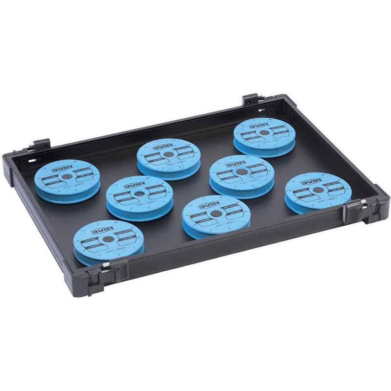 RIVE Black Anodised Tray + 8 FEEDER Hooklength Spools