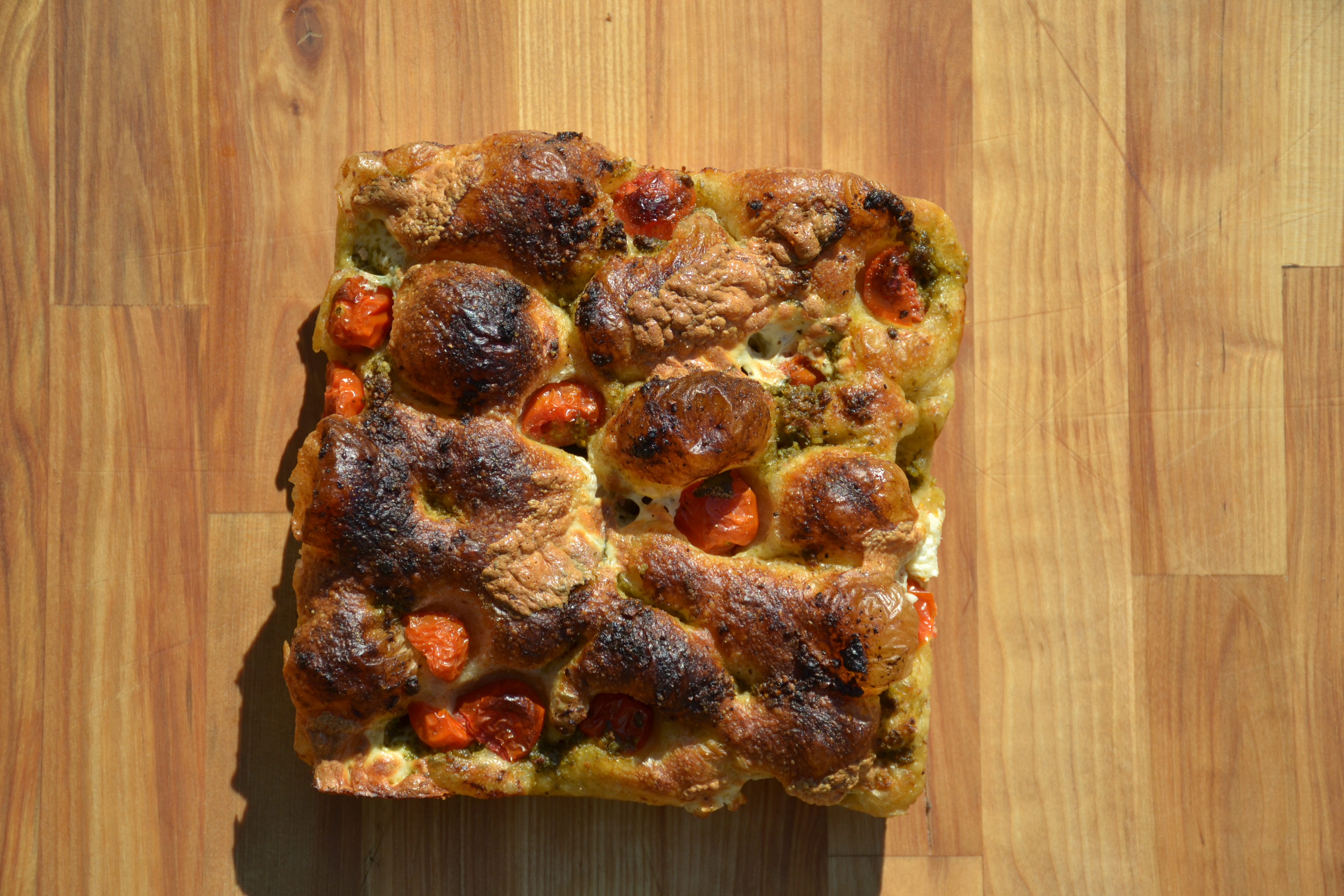 Pesto Mozzarella Tomato Focaccia