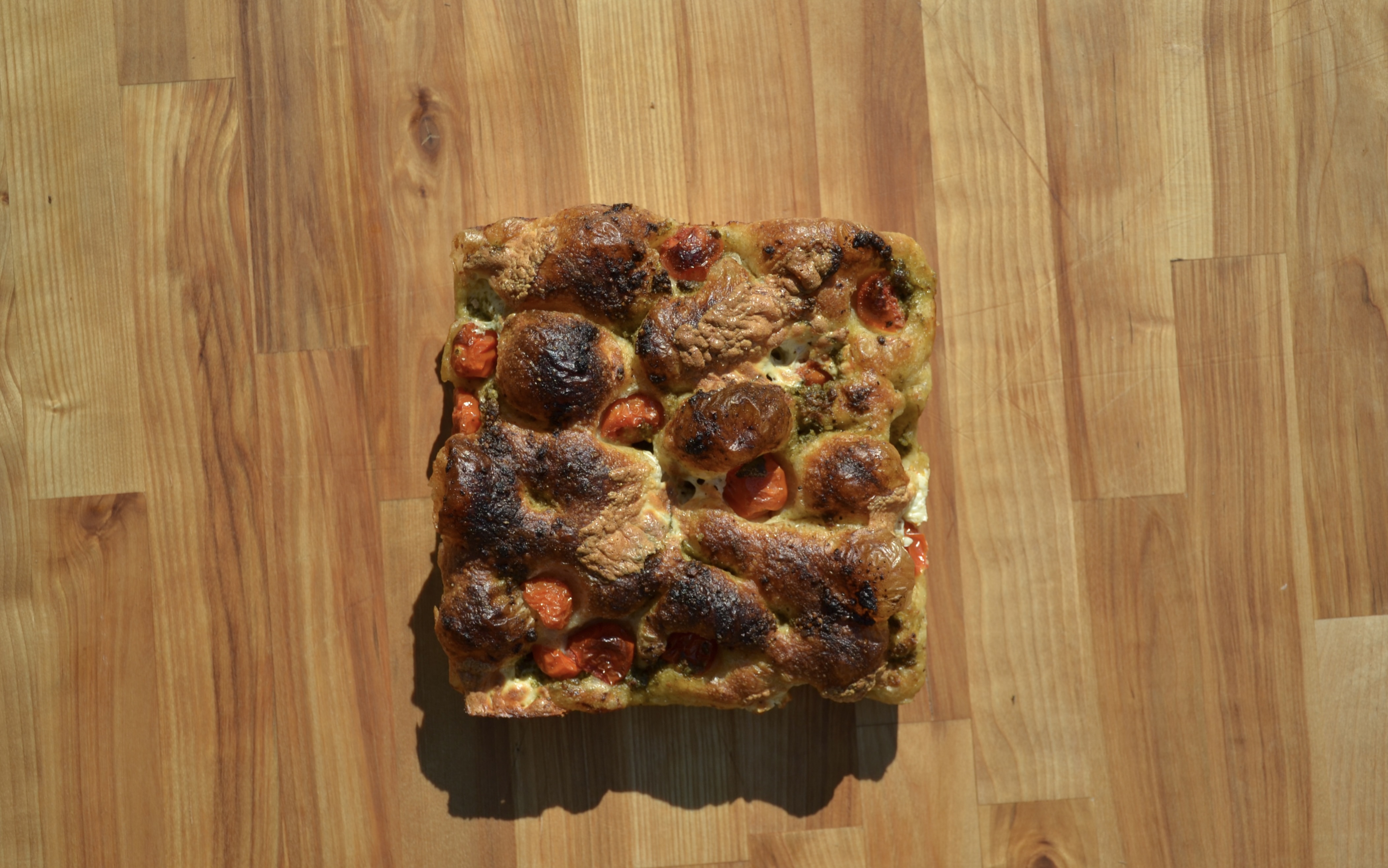 Pesto Mozzarella Tomato Focaccia