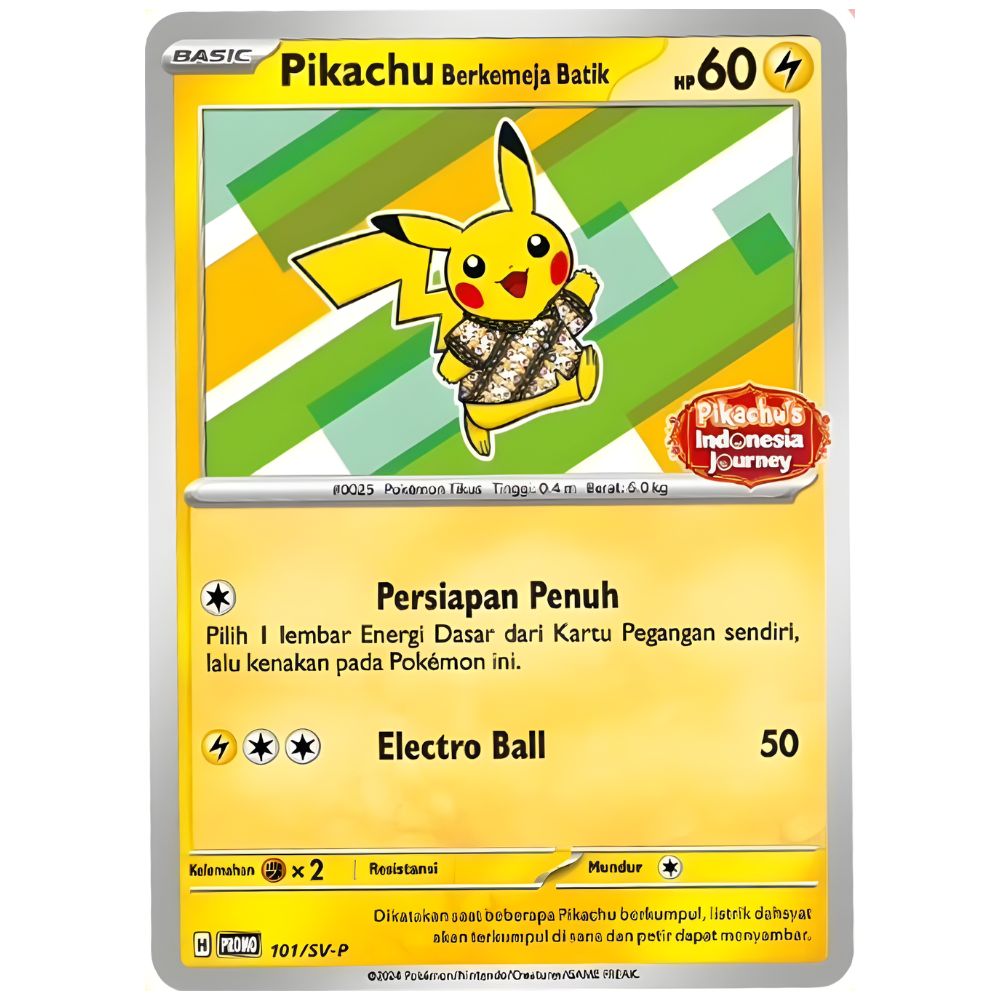 Pokemon- Pikachu Berkemeja Batik Shirt Promo 101/SV-P (Indonesian)
