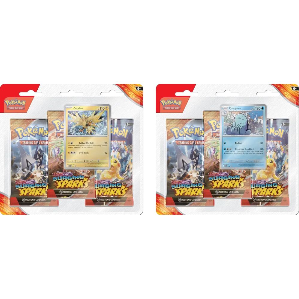 Pokemon Scarlet & Violet- Surging Sparks 3 Pack Blister (Styles Vary)