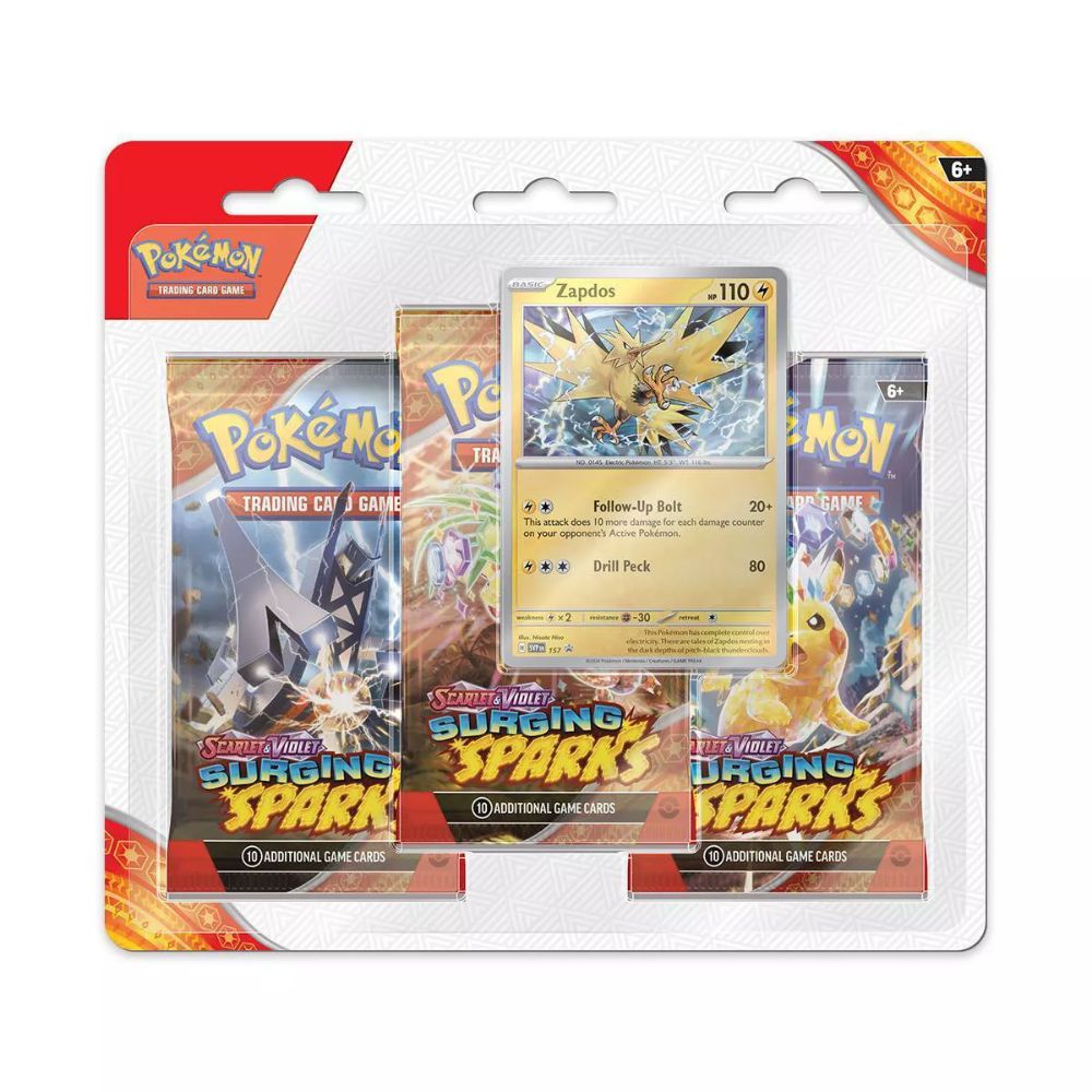 Pokemon Scarlet & Violet- Surging Sparks 3 Pack Blister (Styles Vary)