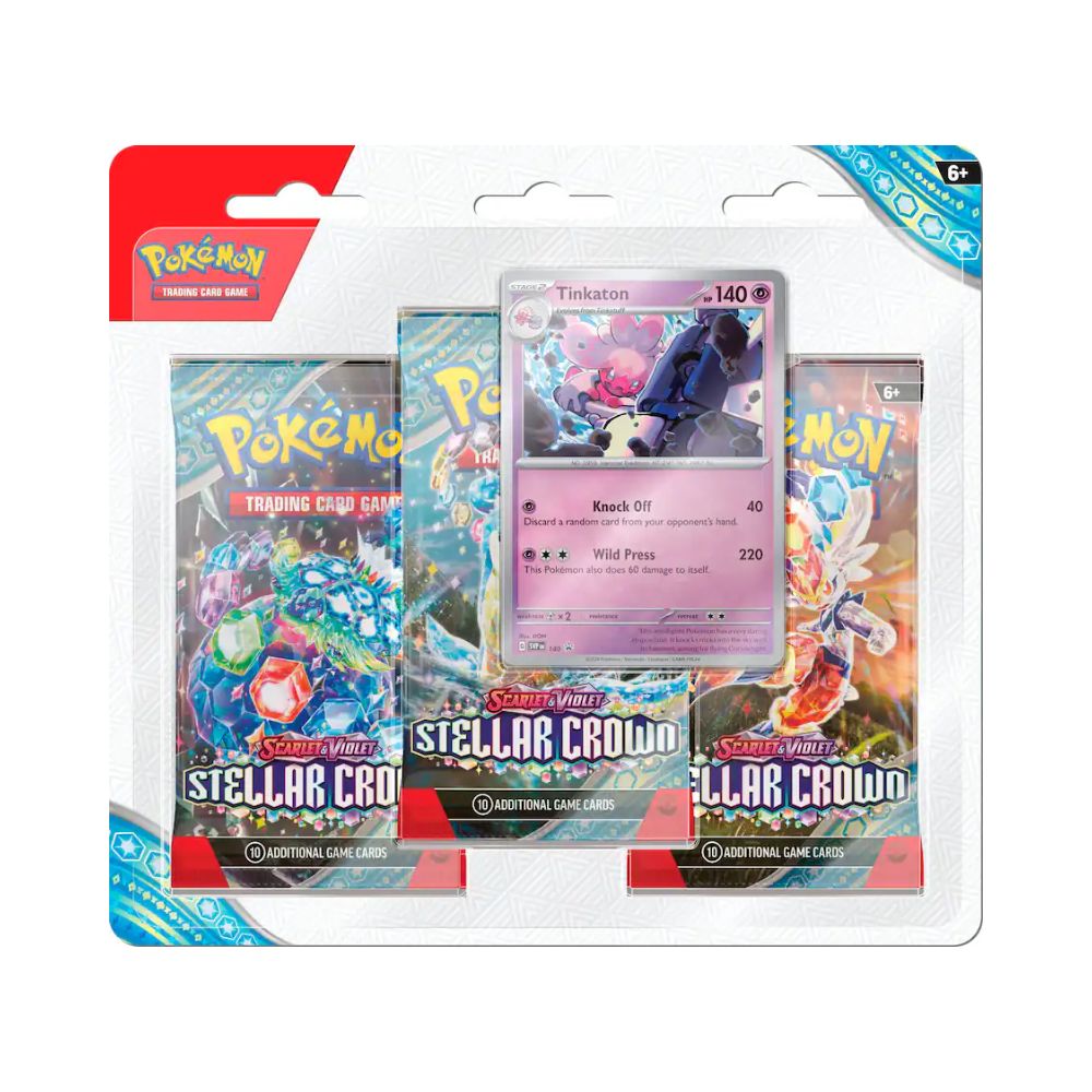Pokemon Scarlet & Violet- Stellar Crown 3 Pack Blister (Syles Vary)