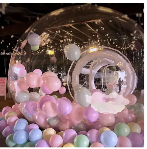 Balloon Garland decor on the back of bubblehouse.