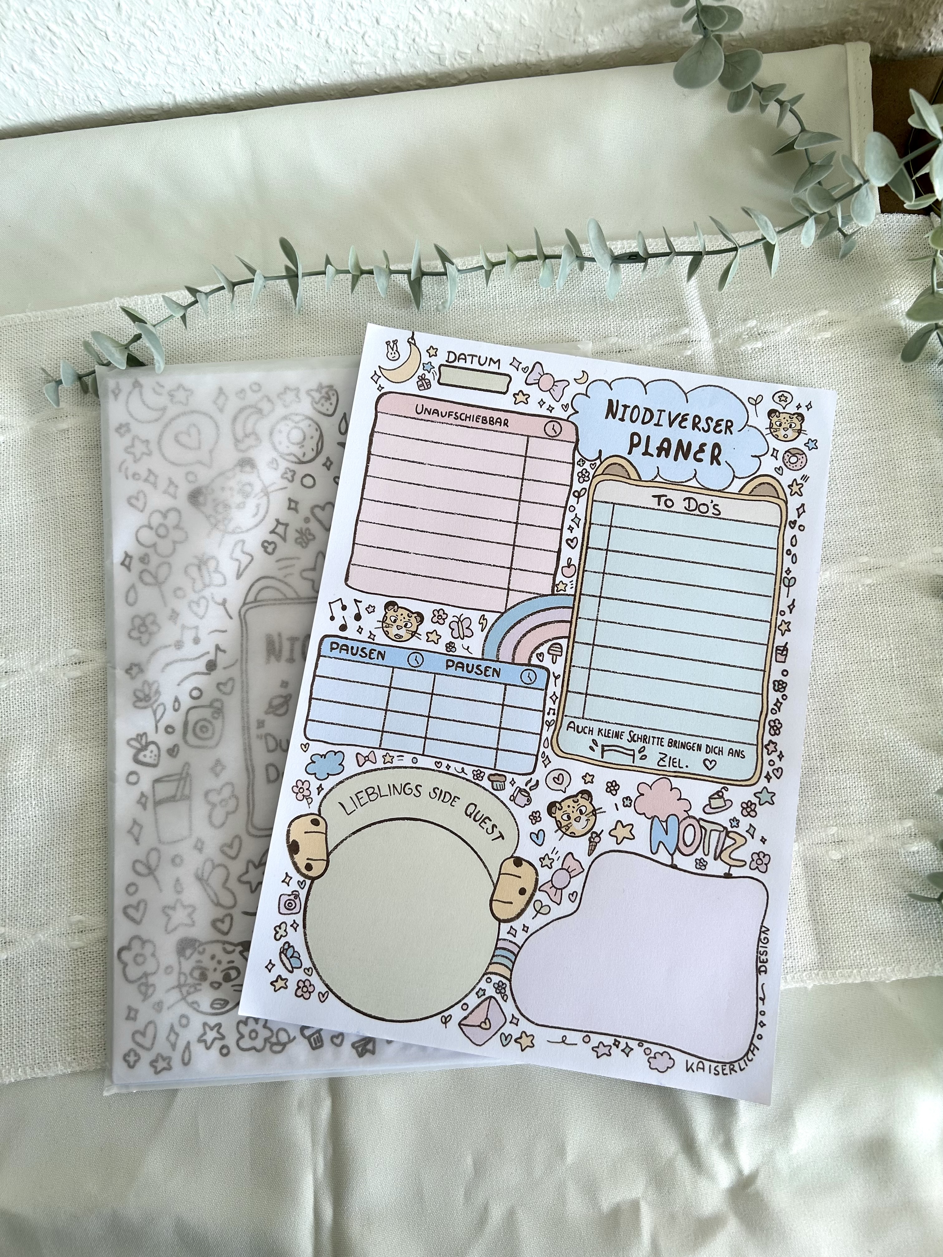 Niodiverser Tagesplaner -  A4 