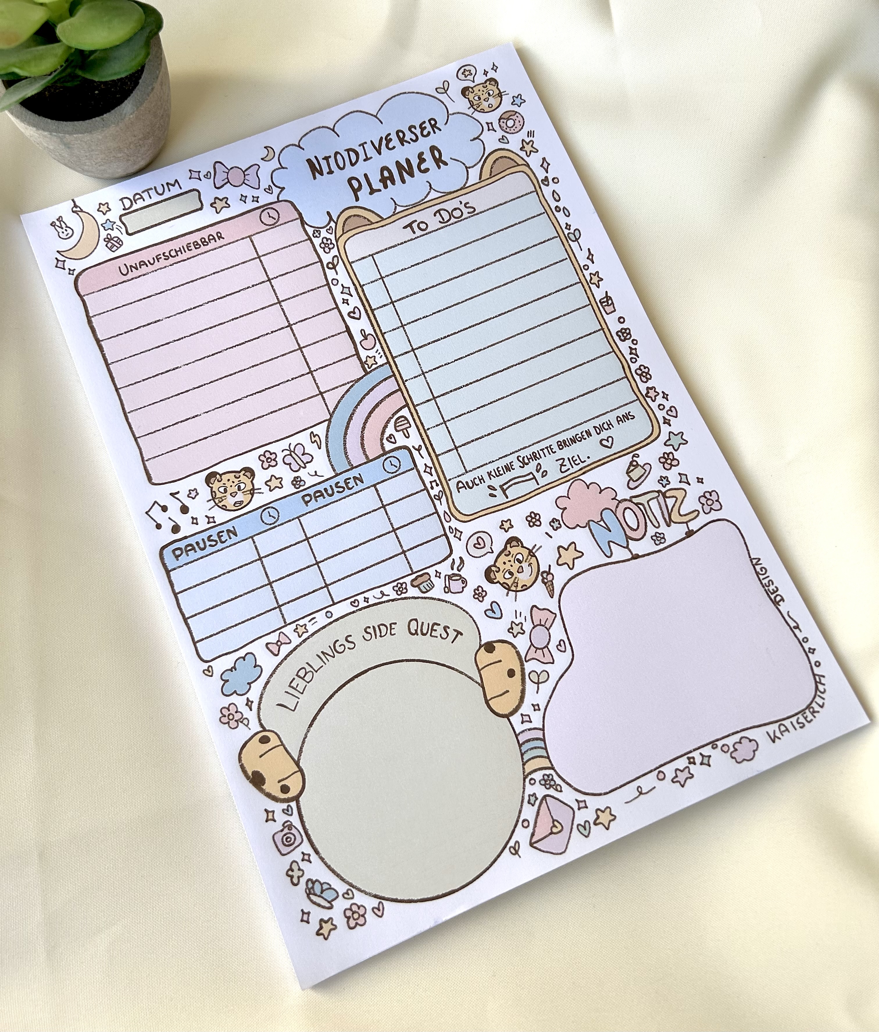 Niodiverser Tagesplaner -  A4 